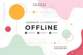 孟菲斯风格的离线twitch横幅banner