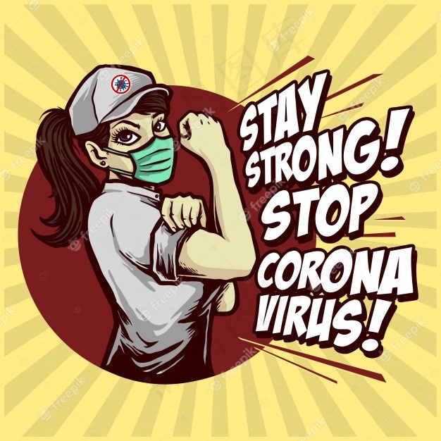 Stay strong stop corona病毒海报设计
