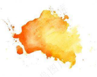 抽象黄色水彩手绘纹理背景