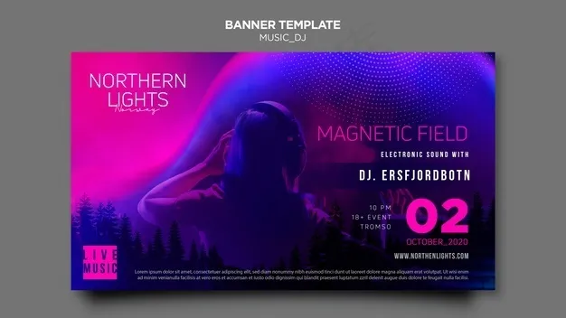 音乐dj横幅banner模板主题psd模版下载