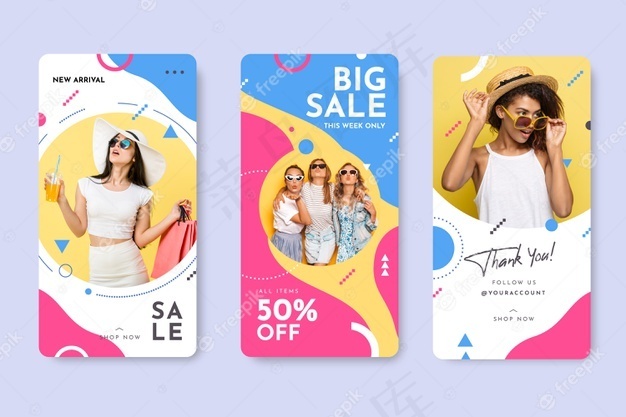 疯狂色彩模板故事模板销售eps,ai矢量模版下载