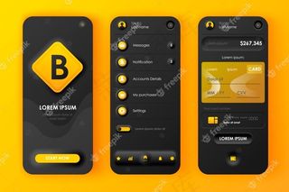 新形态手机app移动应用程序用户界面ux套件网上银行独特的新形态风格。