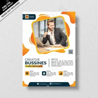 创意黄色商务宣传单,DM传单模板样式