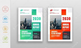 现代清洁企业，公司年报宣传单,DM传单海报设计模板