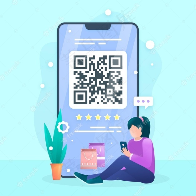 二维码字符扫描概念eps,ai矢量模版下载