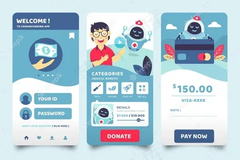 众筹应用程序屏幕