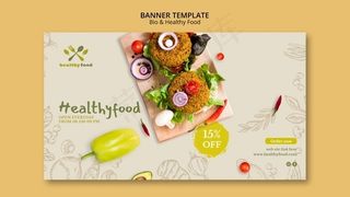 健康食品横幅banner餐厅模板