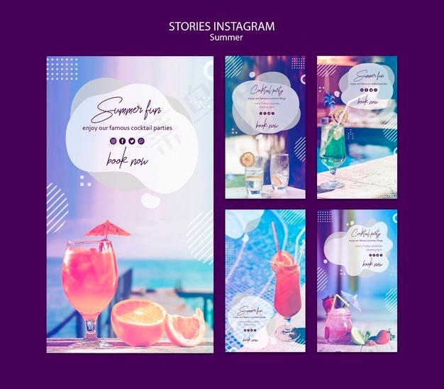 带照片的夏日趣味故事模板