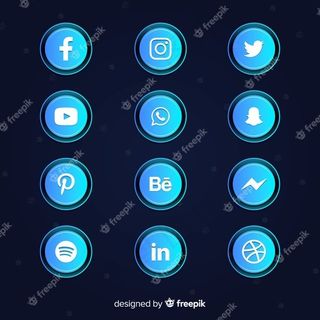 渐变社交媒体图标集合