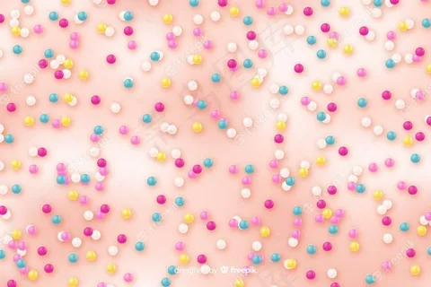 甜甜圈五彩纸屑釉面背景