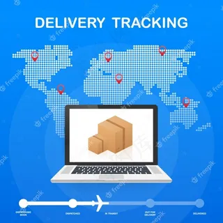笔记本电脑屏幕上的包裹追踪网站