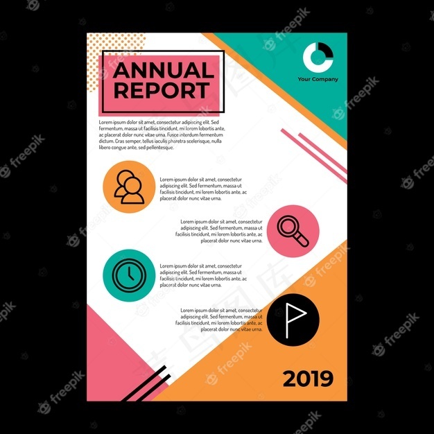 带文本空间和图标的年报设计