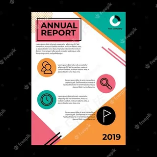 带文本空间和图标的年报设计