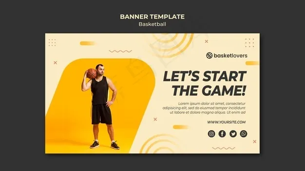 让我们开始游戏篮球横幅banner网页模板psd模版下载