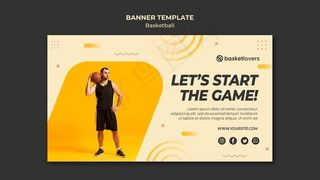 让我们开始游戏篮球横幅banner网页模板
