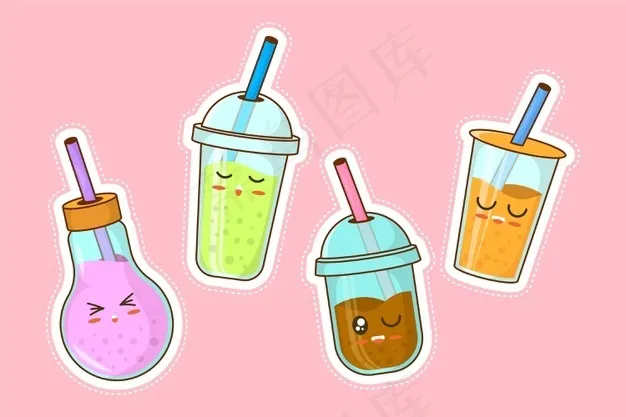 Kawaii泡茶插图eps,ai矢量模版下载