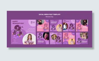 妇女节社交媒体网站模板