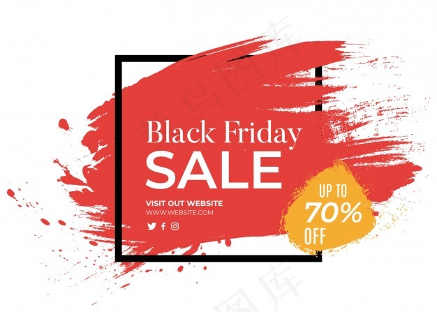 黑色星期五的横幅banner，红色飞溅