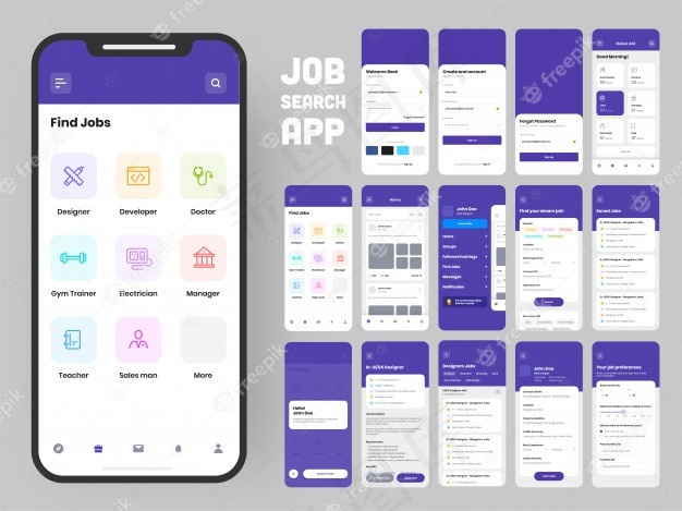 完成手机app移动应用程序的ui和ux屏幕。eps,ai矢量模版下载