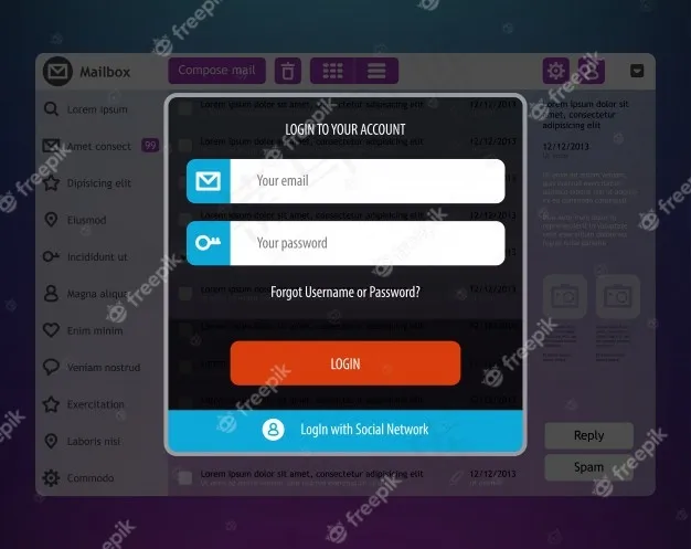 登录表单页面eps,ai矢量模版下载