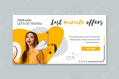 最后一分钟旅行的横幅banner模板