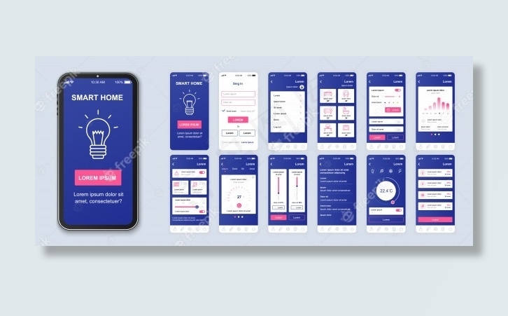 智能家居手机app移动应用程序包，包括ui、ux、gui屏幕