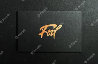 带有金箔字体的黑色名片模型样机