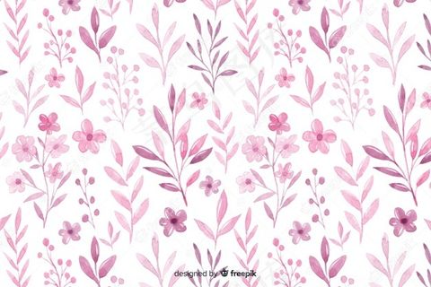 单色水彩粉色花朵背景