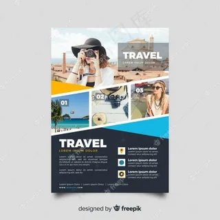 带有照片的旅行宣传单,DM传单模板