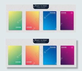 具有渐变背景和抽象圆的最小设计集