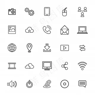 矢量插图ui技术图标概念