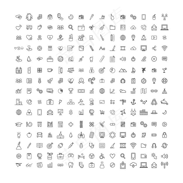 矢量ui图解混合旅行医疗金融概念