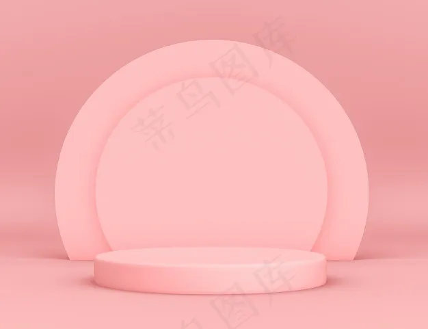 3d几何粉色平台，圆形背景和可编辑颜色的产品放置psd模版下载