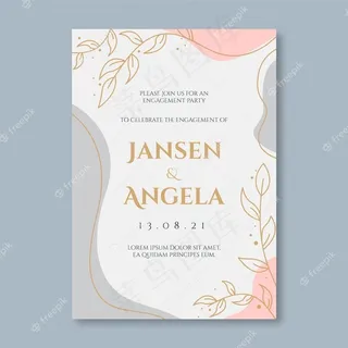 装饰精美的订婚邀请函模板