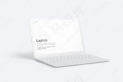 粘土笔记本电脑模型样机，左视图