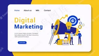 数字营销登陆页模板，平面设计