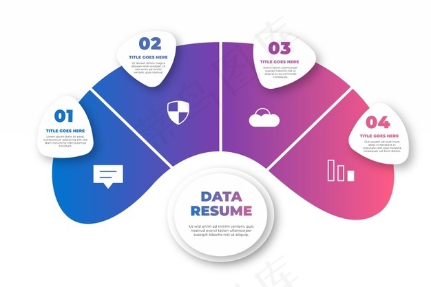 渐变抽象形状信息图