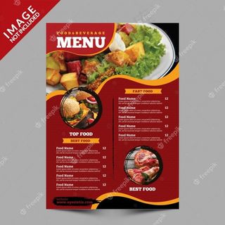 食品菜单宣传单,DM传单模板