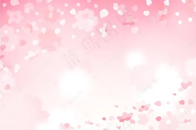 可爱的渐变樱花花瓣背景eps,ai矢量模版下载