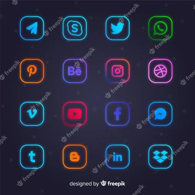 渐变社交媒体徽标集合eps,ai矢量模版下载