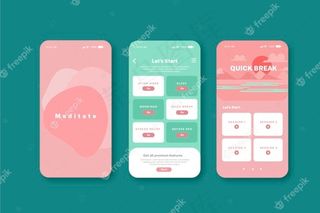 冥想应用程序界面概念