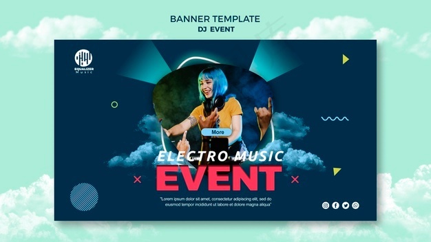 音乐派对概念横幅banner模板psd模版下载