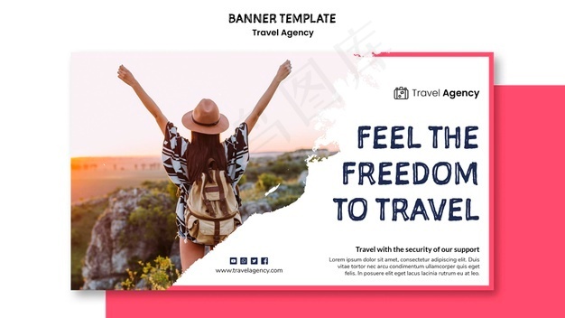 旅行社横幅banner设计psd模版下载