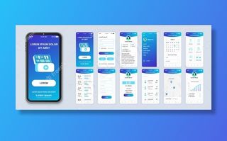 医学手机app移动应用程序包的ui，ux，gui屏幕应用程序