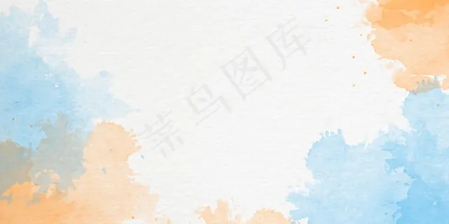 手绘水彩画背景与天空和云彩形状