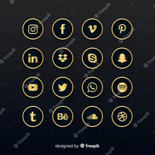 豪华社交媒体标志系列