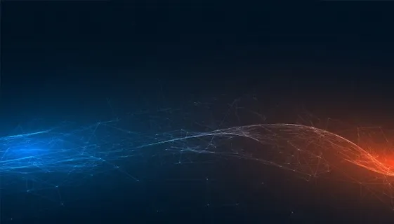 蓝色和橙色灯光抽象技术旗帜banner 蓝色和橙色灯光抽象技术旗帜banner