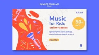 儿童音乐平台横幅banner模板