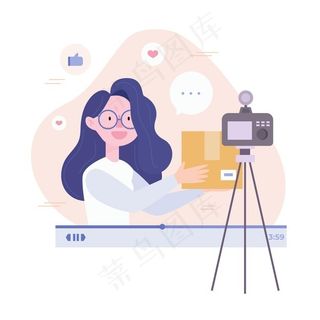 影响者录制新视频