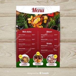 摄影圣诞菜单模板